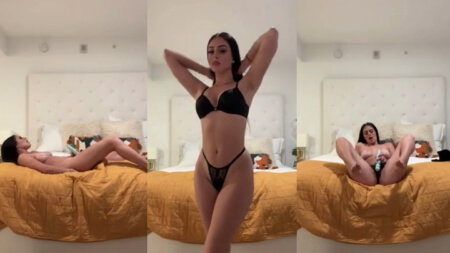 Camilla Araujo Lingerie Nera Spogliarello e Figa Vibrante Masturbazione Video Leaks Borntobefuck
