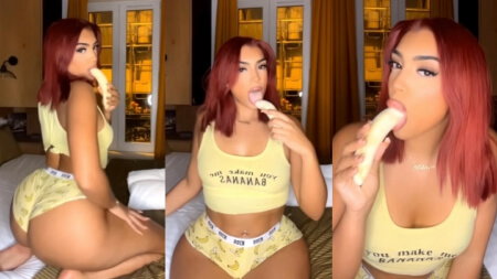 Mel Popss Banane Lutschen und Twerk Teasing Video Geleakt Borntobefuck