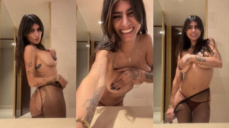 Mia Khalifa Hot Roupa Preta Strip Nude Vídeo Vazado Borntobefuck