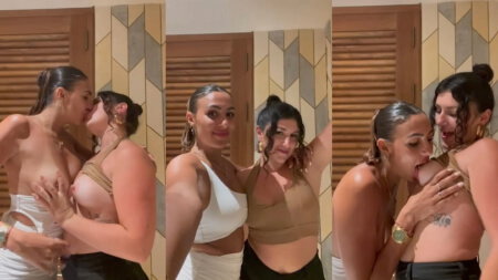 Solene Favreau Les Cinquante Lesbians Porn Sexy Shows her Breasts with Friend Video Leaks Borntobefuck